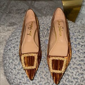 Sam Edelman Brown and Gold Flats